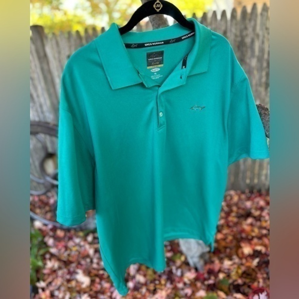 Greg Norman For Tasso Elba Five Iron Play Dry Men’s Teal Golf Shirt